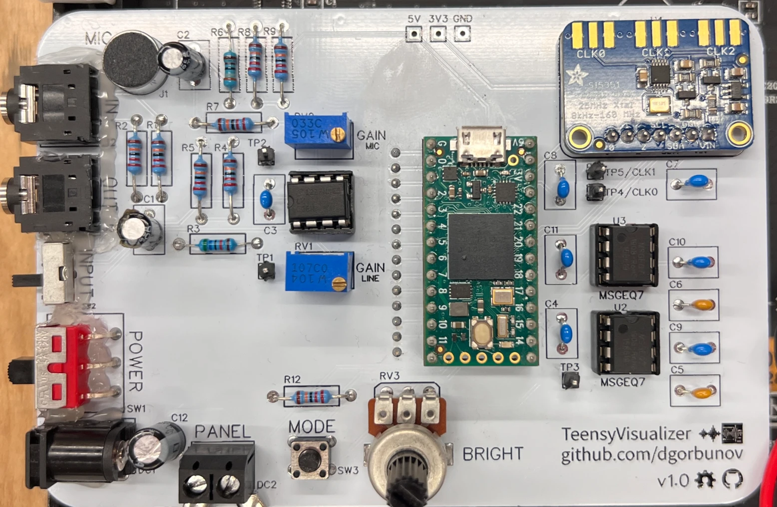 TeensyVisualizer PCB